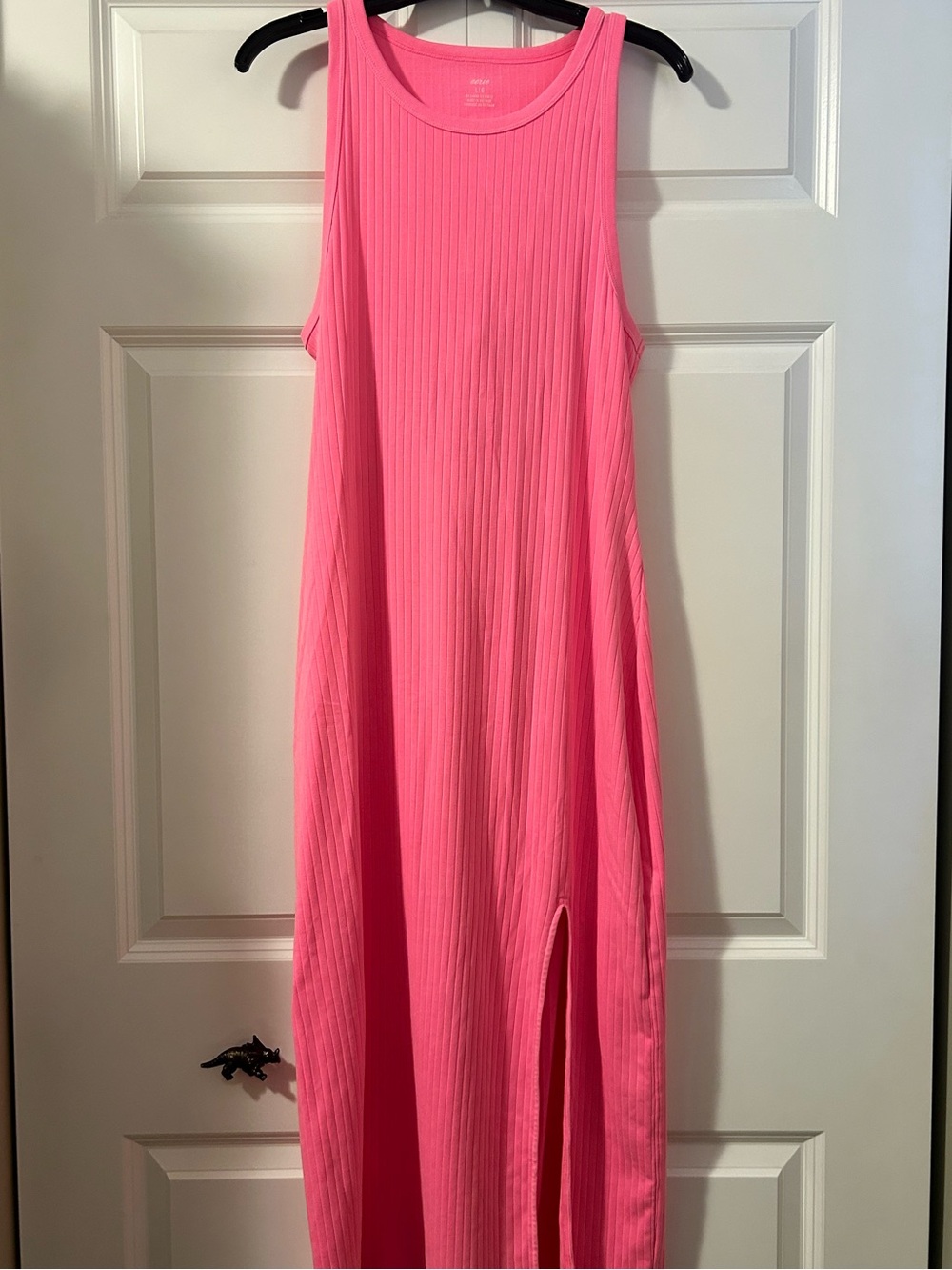 Aerie Ribbed Hot Pink Sleeveless Midi Dress